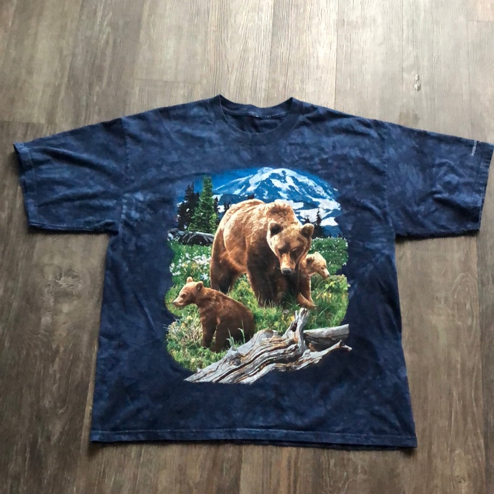 Men’s Trendy Tie Dye Bear family shirt Sz XL